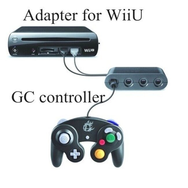 GameCube Controller Adapter für Nintendo Wii U, Switch & PC, 0,90 m, Schwarz