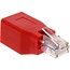 UTP CAT5e RJ45 (m) - RJ45 (w) Crossover Netzwerkadapter / Rot