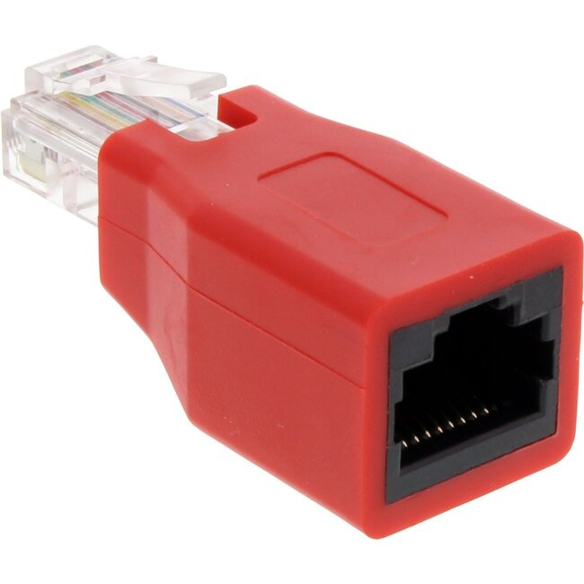 UTP CAT5e RJ45 (m) - RJ45 (w) Crossover Netzwerkadapter / Rot