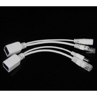 MaxTrack Passive Power over Ethernet (PoE) Adapter Kit - RJ45 + DC 5,5 x 2,1 mm / Weiß - 0,15 m