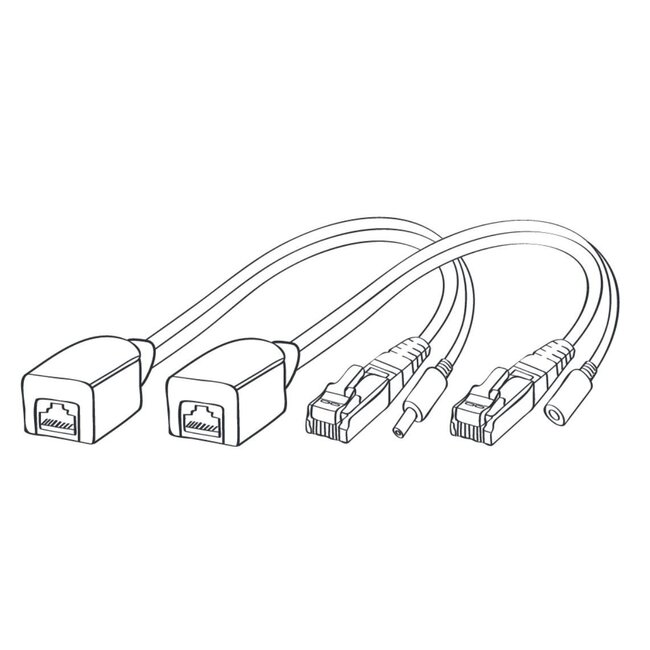 Passive Power over Ethernet (PoE) Adapter Kit - RJ45 + DC 5,5 x 2,1 mm / Weiß - 0,15 m