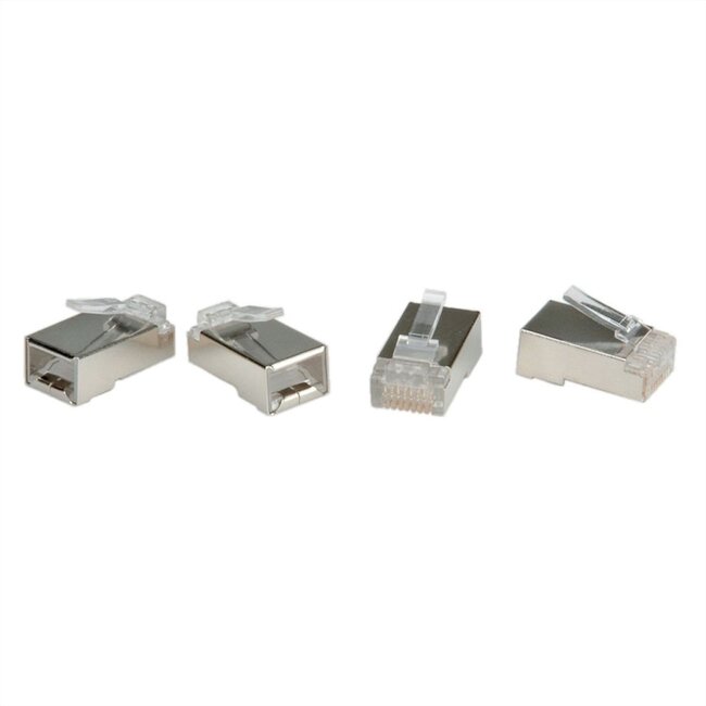 RJ45 Crimpstecker (STP) für CAT6 Netzwerkkabel (massiv/flexibel) - 10 Stück