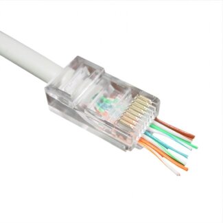 Cablexpert RJ45 Crimpstecker (UTP) mit Durchgangsmontage für CAT6 Netzwerkkabel (starr/flexibel) - 50 Stück