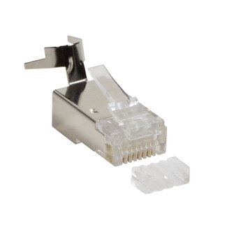 LogiLink RJ45 Crimpstecker (STP) für CAT6a/7/7a/8.1 Netzwerkkabel (starr/flexibel) - 50 Stück (2-teilig)