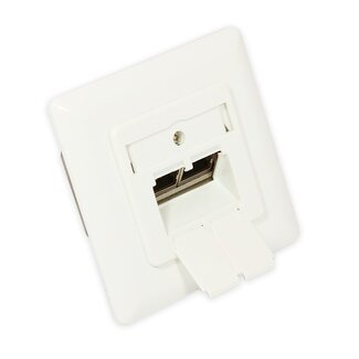 Good Connections Premium CAT6 Gigabit Netzwerk Einbau Wanddose mit Abdeckung und 2 RJ45 Buchsen - geschirmt / Elfenbein