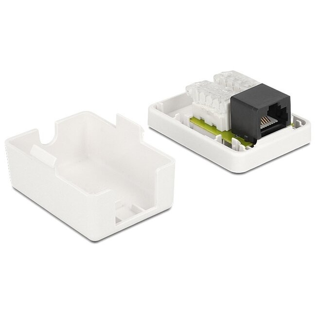 CAT6 Gigabit Netzwerk Anschlussdose mit 1 RJ45 Port - werkzeugfrei / weiß