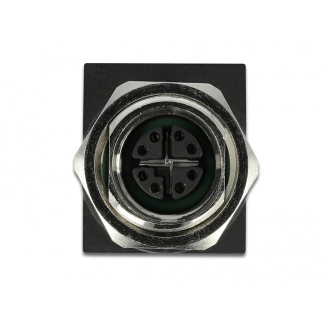 M12 8-pol X-codiert (Buchse) - RJ45 (Buchse) Industrie Netzwerkadapter | Einbau | Winkel | CAT6a | PUR