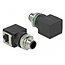 M12 8-polig A-codiert (m) - RJ45 (w) Industrie Netzwerkadapter | Einbau | Winkel | CAT5e | PUR