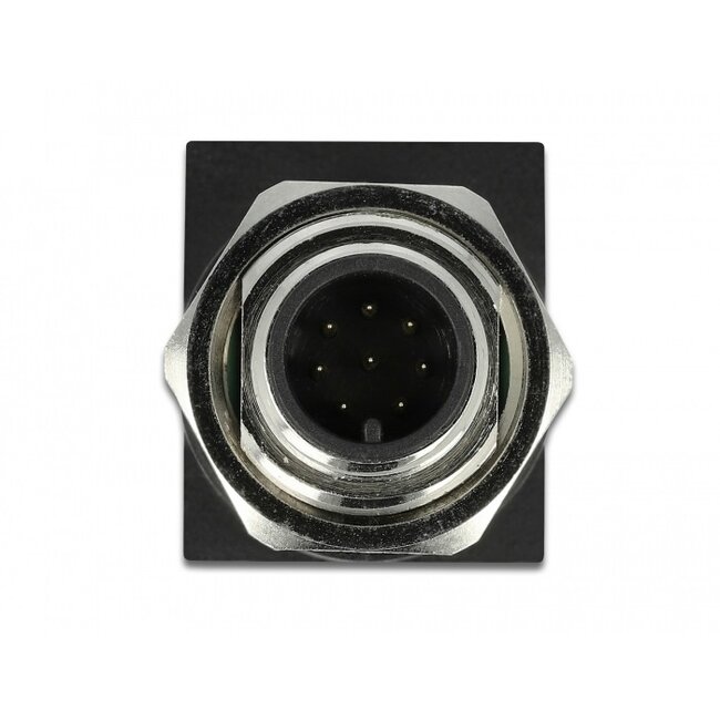 M12 8-polig A-codiert (m) - RJ45 (w) Industrie Netzwerkadapter | Einbau | Winkel | CAT5e | PUR