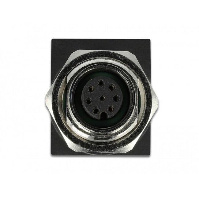 M12 8-polig A-codiert (Buchse) - RJ45 (Buchse) Industrie Netzwerkadapter | Einbau | Winkel | CAT5e | PUR