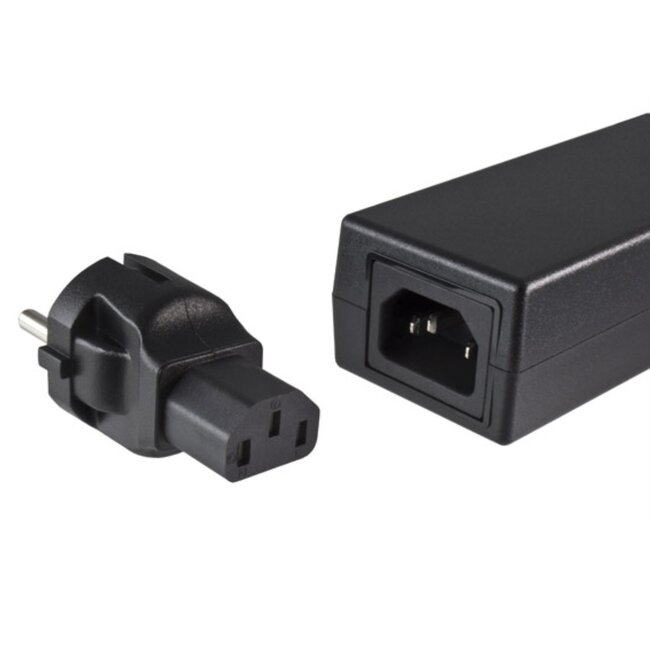 C13 - CEE 7/7 Stromadapter / Schwarz