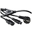 Gerätekabel Y-Stecker mit C5 und C13, Winkelstecker - 3x 1,00mm², schwarz - 1,8 m