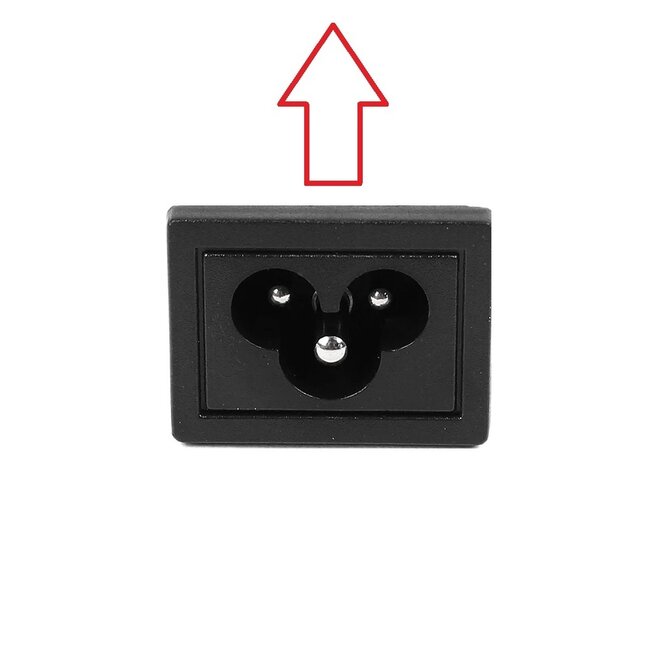 C5 - C14 Netzadapter rechtwinklig / schwarz