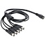 DC-Stecker (w) - 5x DC-Stecker (m) Verteiler - 5,5mm x 2,1mm - max. 24V/5A - schwarz - 0,50 m
