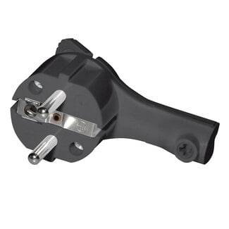 MaxTrack CEE 7/7 Schutzkontaktstecker | flach mit Hebel | schwarz