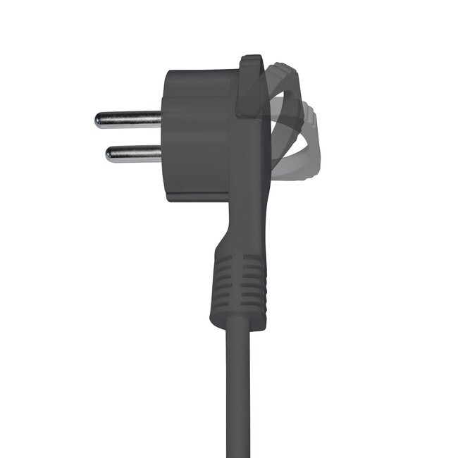 CEE 7/7 Schutzkontaktstecker | flach mit Hebel | schwarz