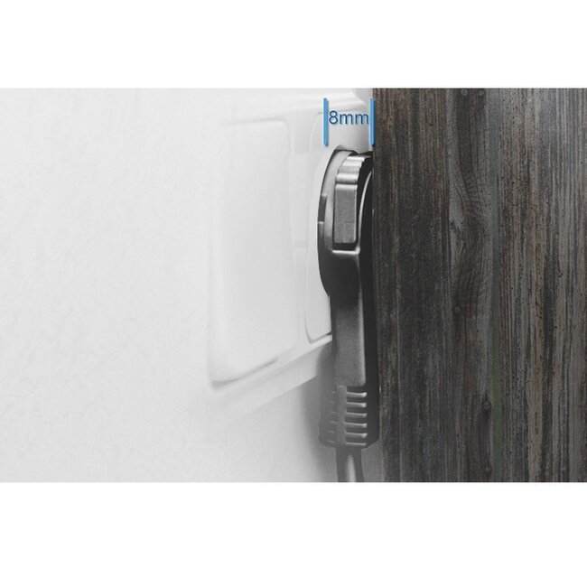 CEE 7/7 Schutzkontaktstecker | flach mit Hebel | schwarz