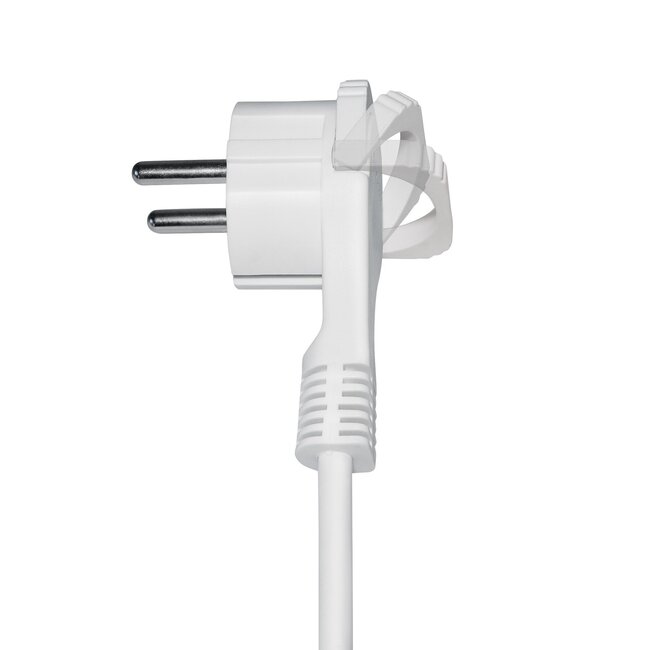 CEE 7/7 Erdungsstecker | Winkelstecker mit Hebel | Weiß