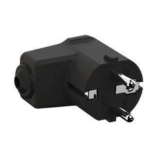 Bachmann Bachmann CEE 7/7 Schutzkontaktstecker | Winkelstecker oben/unten | Robust | Schwarz