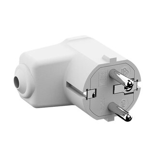 Bachmann Bachmann CEE 7/7 Schutzkontaktstecker | Winkelform (oben/unten) | Robust | Weiß