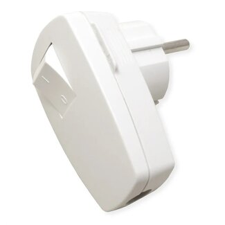 Bachmann Bachmann CEE 7/7 Schutzkontaktstecker mit Schalter, rechtwinklig, weiß