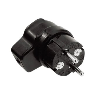 Bachmann Bachmann CEE 7/4 Schutzkontaktstecker | Winkelstecker | Gummi | IP44 | Schwarz