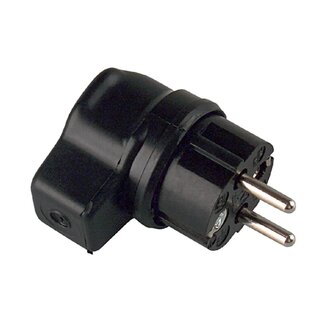 Bachmann Bachmann CEE 7/7 Schutzkontaktstecker | Winkelstecker | Gummi | IP44 | Schwarz