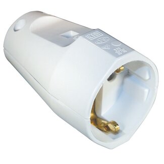 MaxTrack CEE 7/3 geerd Stecker | gerade Ausführung | weiß