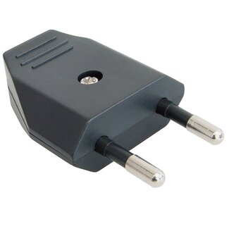 Universal CEE 7/16 (m) ungeerdeter Netzstecker | Schwarz