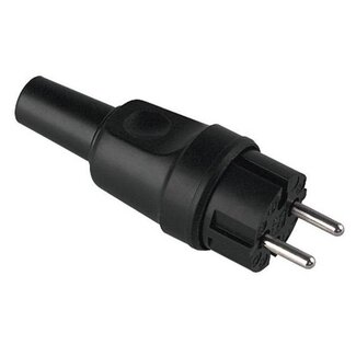 Bachmann Bachmann CEE 7/17 Gummi-Stecker ungeerd IP44 schwarz