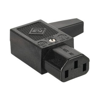 Universal C13 Stromstecker | rechtwinklig (nach rechts) | schwarz