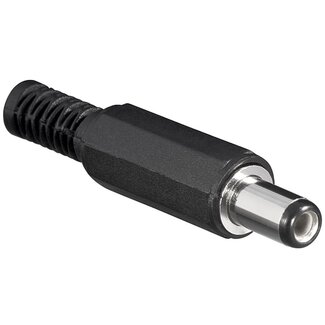 Goobay DC-Stecker gerade 5,5 x 2,1 mm zum Löten – schwarz