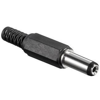 Goobay DC-Stecker gerade extra lang - 5,5 x 2,1 mm - lötbar / schwarz