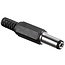 DC-Stecker gerade extra lang - 5,5 x 2,1 mm - lötbar / schwarz
