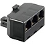 RJ11 (m) auf 3x RJ11 (w) Telefonverteiler / Schwarz