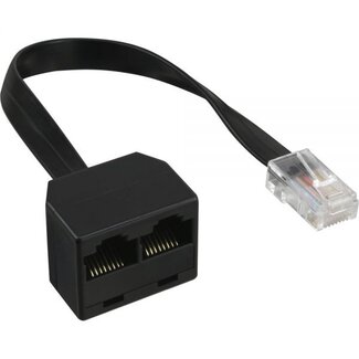 S-Impuls RJ45 - RJ45 4-adriger ISDN Telefon-Splitter / Schwarz - 0,10 Meter