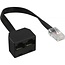 RJ45 - RJ45 4-adriger ISDN Telefon-Splitter / Schwarz - 0,10 Meter