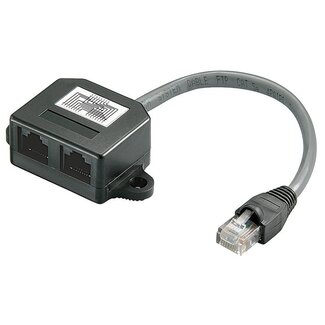 Goobay ISDN-Splitter - 1x RJ45 (m) - 2x RJ45 (w) - 1:1 Verbindung - 0,15 m