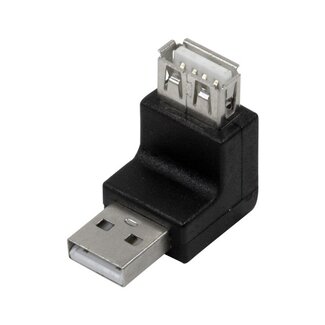 LogiLink USB-zu-USB Adapter / rechtwinklig nach oben - USB 2.0 / Schwarz