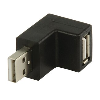 Goobay USB-zu-USB Adapter - Vollständig Abgedeckt / Winkel Stecker Nach Oben - USB 2.0 / Schwarz