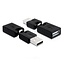 USB-auf-USB Adapter - Vollständig Abgedeckt / 360° Drehbar - USB 2.0 / Schwarz