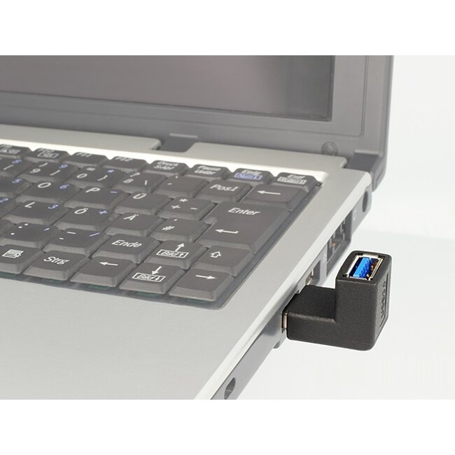 USB-A (m) auf USB-A (w) Winkeladapter nach oben - USB 3.0 / schwarz