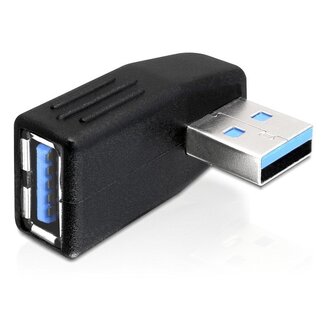 DeLOCK USB-A (m) auf USB-A (w) Winkeladapter links - USB 3.0 / schwarz