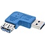 USB-A (m) auf USB-A (w) Winkeladapter links - USB 3.0 / blau