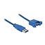 USB (m) - USB (w) Einbaubuchse Adapter - 1 Meter