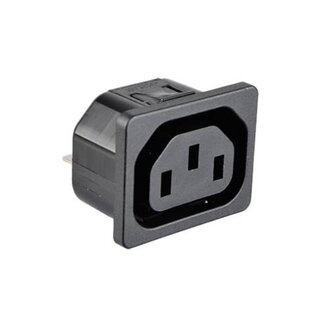 Schurter C13 Netzstecker | Snap-In | Schwarz
