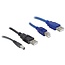 2x USB-auf USB-B / DC Kabel - USB 2.0 - 0,30 m