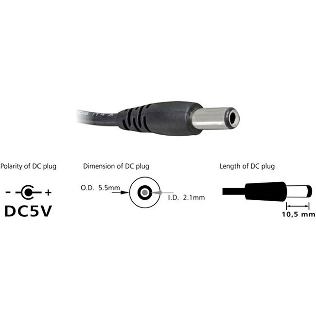 2x USB-auf USB-B / DC Kabel - USB 2.0 - 0,30 m