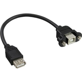 InLine USB 2.0 USB-A auf USB-B Adapter mit Montagehalterung - 0,20 m