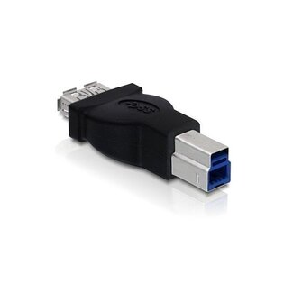 DeLOCK USB-B (m) auf USB-A (w) Adapter - USB 3.0 / Schwarz